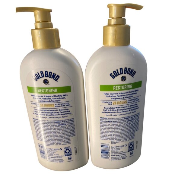 Gold Bond Restoring Hydrating Lotion 13 Oz Ceramides CoQ10 Vitamin C Green Tea F - Picture 2 of 4